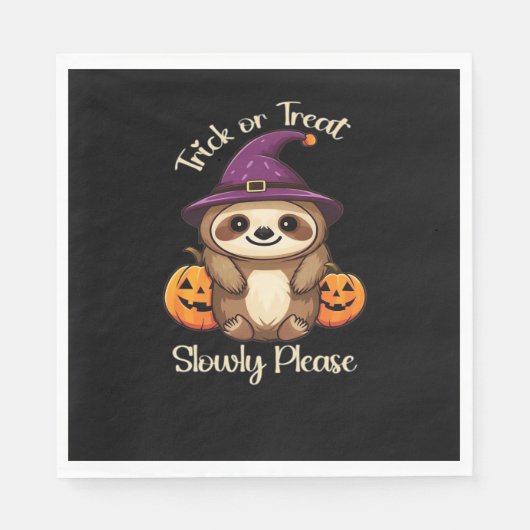 Serviette En Papier Trop Lazy pour faire peur mignon Halloween Sloth C (Devant)