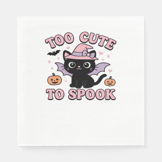 Serviette En Papier Trop mignon à parler - Halloween Cat Edition Class (Devant)