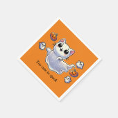 Serviette En Papier Trop mignon pour effrayer le chat fantôme (Coin)