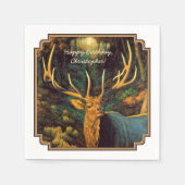 Serviette En Papier Trophée Bull Elk à l'automne (Devant)