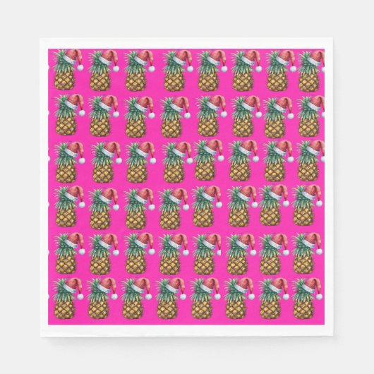 Serviette En Papier Tropica - rose (Devant)