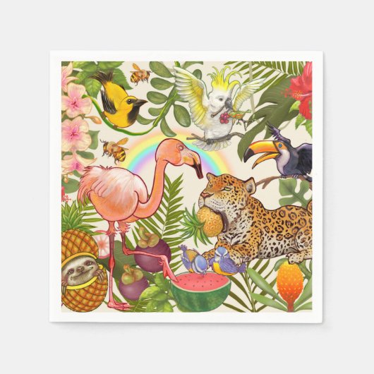 Serviette En Papier Tropical (Devant)