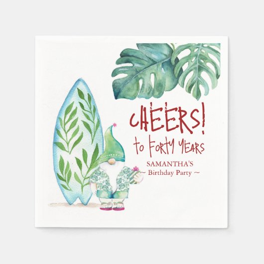 Serviette En Papier Tropical 40e anniversaire Noël en juillet Thème (Devant)