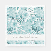 Serviette En Papier Tropical Aqua Bleu Floral Feuilles Fête de Mariage (Devant)