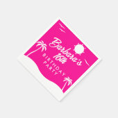 Serviette En Papier Tropical Beach Girly Hot Pink Sweet 16 (Coin)