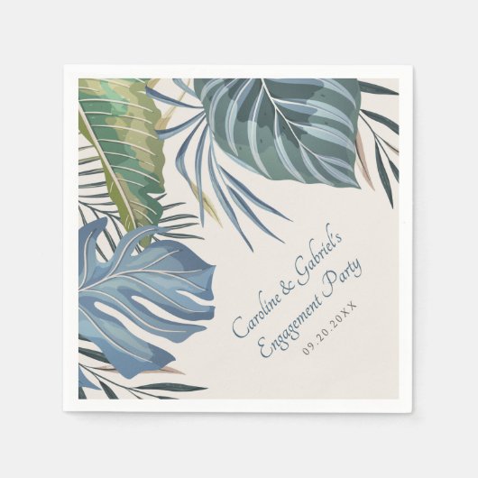 Serviette En Papier Tropical Beach Palm Mariage (Devant)
