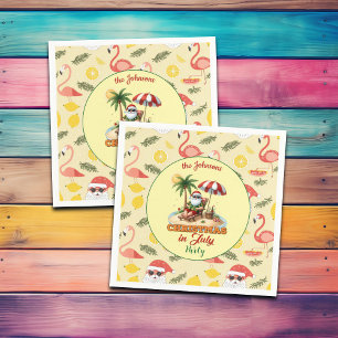 Serviette En Papier Tropical Beach & Père Noël Noël en juillet