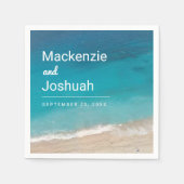Serviette En Papier Tropical Beach Shore Turquoise Ocean Mariage (Devant)