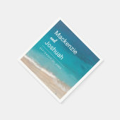 Serviette En Papier Tropical Beach Shore Turquoise Ocean Mariage (Coin)