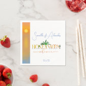 Serviette En Papier Tropical Beach Sunset Honeymoon Fund Couple Douche (En situation)