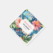 Serviette En Papier Tropical Birthday Party Floral Pattern (Coin)