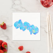 Serviette En Papier Tropical Blue Turquoise aquarelle orchidée peintur (En situation)