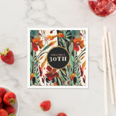 Serviette En Papier Tropical Boho Floral Age Picnic Design (En situation)