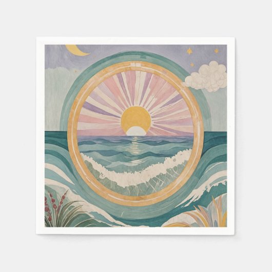 Serviette En Papier Tropical Celestial Shore (Devant)