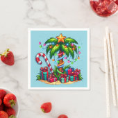 Serviette En Papier Tropical Christmas Holiday Palm Tree (En situation)