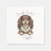 Serviette En Papier Tropical Dachshund Wedding Drinks On Me (Devant)