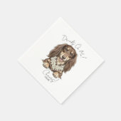 Serviette En Papier Tropical Dachshund Wedding Drinks On Me (Coin)