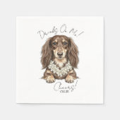 Serviette En Papier Tropical Dachshund Wedding Drinks On Me (Devant)
