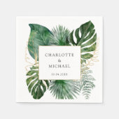 Serviette En Papier Tropical Elegant Plante Trending Mariage (Devant)