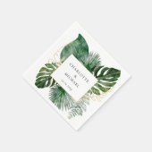Serviette En Papier Tropical Elegant Plante Trending Mariage (Coin)