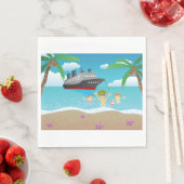 Serviette En Papier Tropical Family Beach Cruise Fun (En situation)