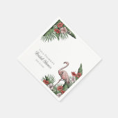 Serviette En Papier Tropical Flamant Rose Hawaiian Fête de Mariage (Coin)