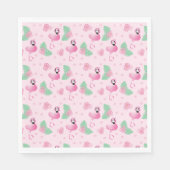 Serviette En Papier Tropical Flamant rose Oiseau Fleur Motif Tropical  (Devant)