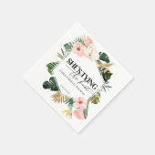 Serviette En Papier Tropical Floral Elle se marie Enterrement de vie d (Coin)