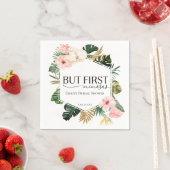 Serviette En Papier Tropical Floral Mais d'Abord Mimosas Réception de  (En situation)