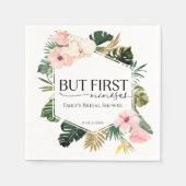 Serviette En Papier Tropical Floral Mais d'Abord Mimosas Réception de  (Devant)