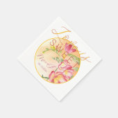 Serviette En Papier Tropical Freesia Aquarelle Love is Sweet (Coin)
