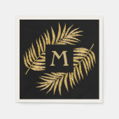 Serviette En Papier Tropical Gold Parties scintillant Palm Tree Fronds (Devant)