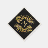 Serviette En Papier Tropical Gold Parties scintillant Palm Tree Fronds (Coin)