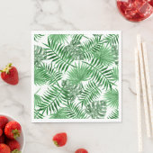 Serviette En Papier Tropical Green Palm Feuille Summer Art Motif (En situation)
