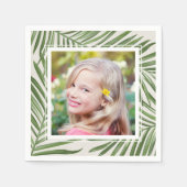 Serviette En Papier Tropical Green Palm Feuilles Photo d'été (Devant)
