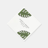 Serviette En Papier Tropical Greenery Palm Feuille Mariage (Coin)