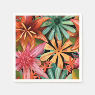Serviette En Papier tropical/hawaïen/floral/fleur