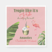 Serviette En Papier Tropical Hot Pink Palm Springs Bachelorette Party (Devant)