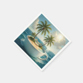 Serviette En Papier Tropical Island With Hammock in a Teacup (Coin)