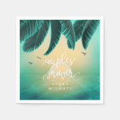 Serviette En Papier Tropical Isle Sunrise Couple's Shower Turquoise ID (Devant)