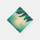Serviette En Papier Tropical Isle Sunrise Couple's Shower Turquoise ID (Coin)
