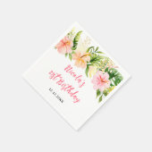 Serviette En Papier Tropical Jungle Floral Birthday (Coin)