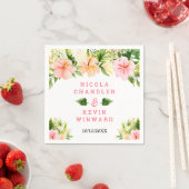 Serviette En Papier Tropical Jungle Floral Wedding (En situation)