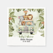 Serviette En Papier Tropical Jungle Safari Animaux Baby showers Garçon (Devant)