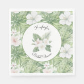 Serviette En Papier Tropical Leaves Hibiscus Floral Mariage (Devant)