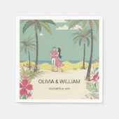 Serviette En Papier Tropical Love Story Mariage d'été (Devant)