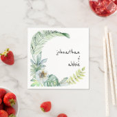 Serviette En Papier Tropical Modern Font Couple Names Cocktail (En situation)