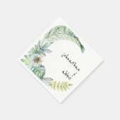 Serviette En Papier Tropical Modern Font Couple Names Cocktail (Coin)