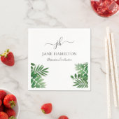 Serviette En Papier Tropical Monogram Business Event (En situation)