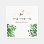 Serviette En Papier Tropical Monogram Business Event (Devant)